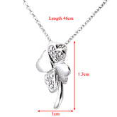Diamond Pave Lucky Clover Pendant in UK Hallmarked 9ct White Gold